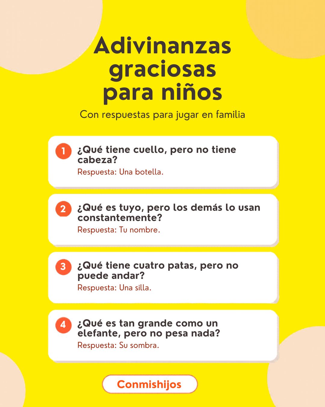 Adivinanzas graciosas para niños Adivinanzas graciosas para niños